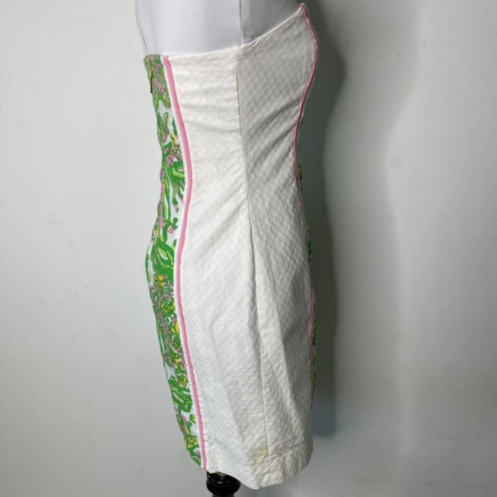 Lilly Pulitzer Angela Strapless Sweetheart Dress Resort White Pink Elephants 2 - Picture 8 of 15